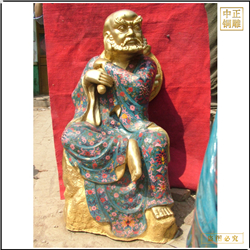 彩绘小型十八罗汉铜佛像