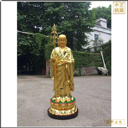 黄铜地藏王站像铸造