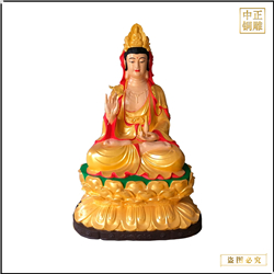 贴金观音菩萨铜佛像