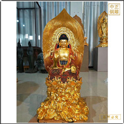 3米高鎏金释迦牟尼佛铜像