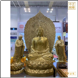 1.5米带背光释迦牟尼佛铜像